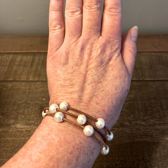 Tahitian Pearl & Leather Cord Necklace/Bracelet - Picture 3 of 4